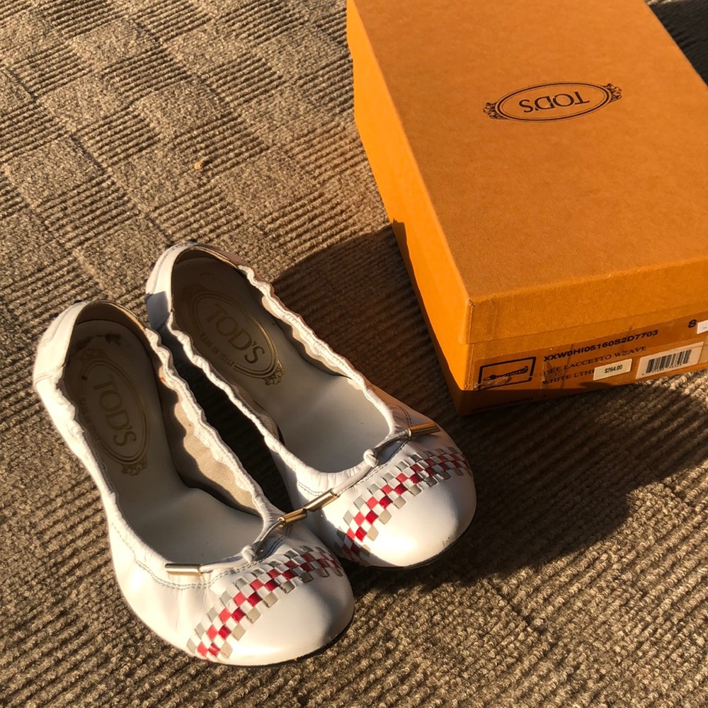 White checkered flats (worn once)
